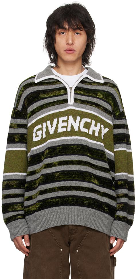 Givenchy: Gray & Green Half